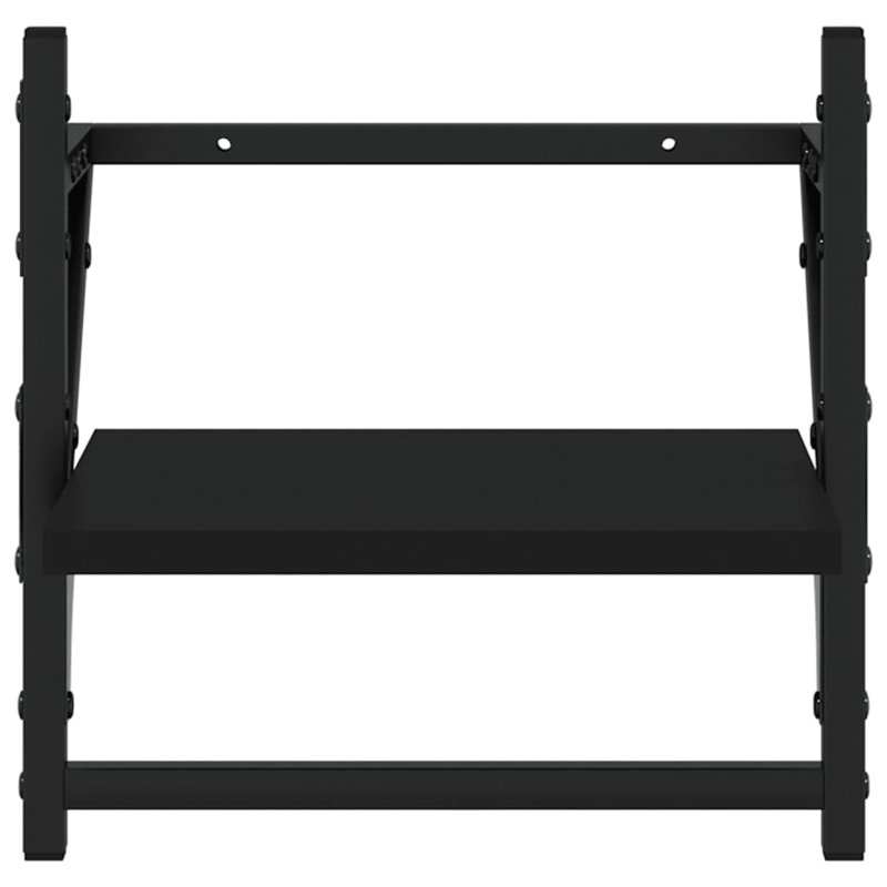 Emeka 5 Piece Bracket Shelf with Towel Bar, Black