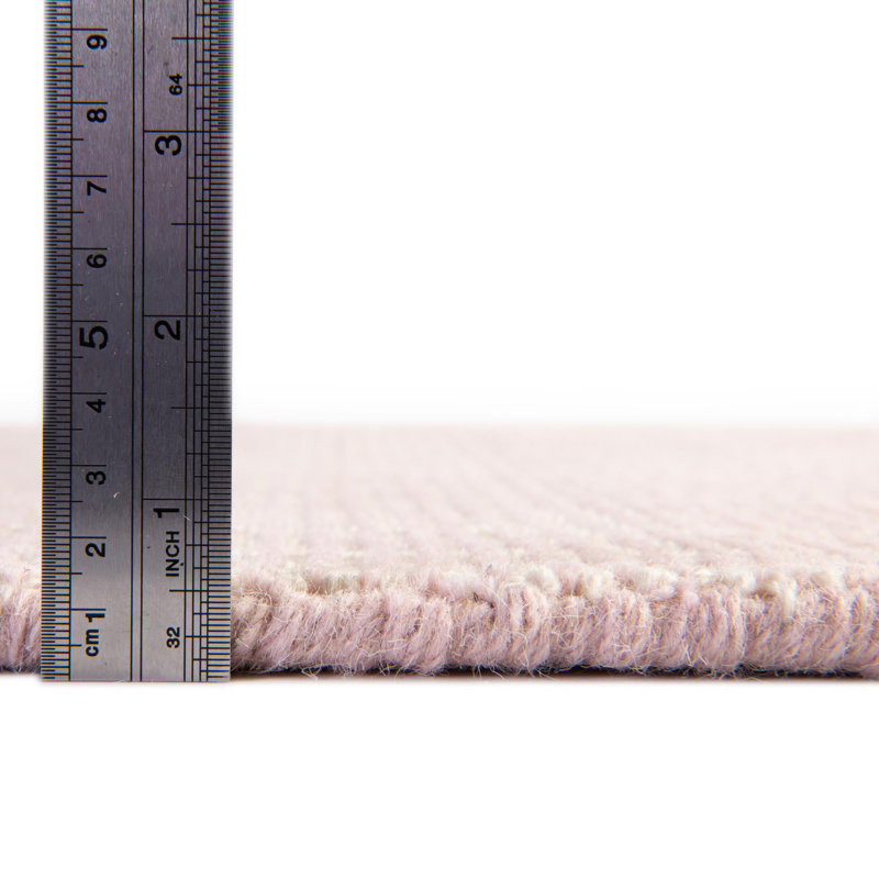 Solid/Striped Fladena Area Rug English Rose-Ivory Color, Rectangle 10' x 14'