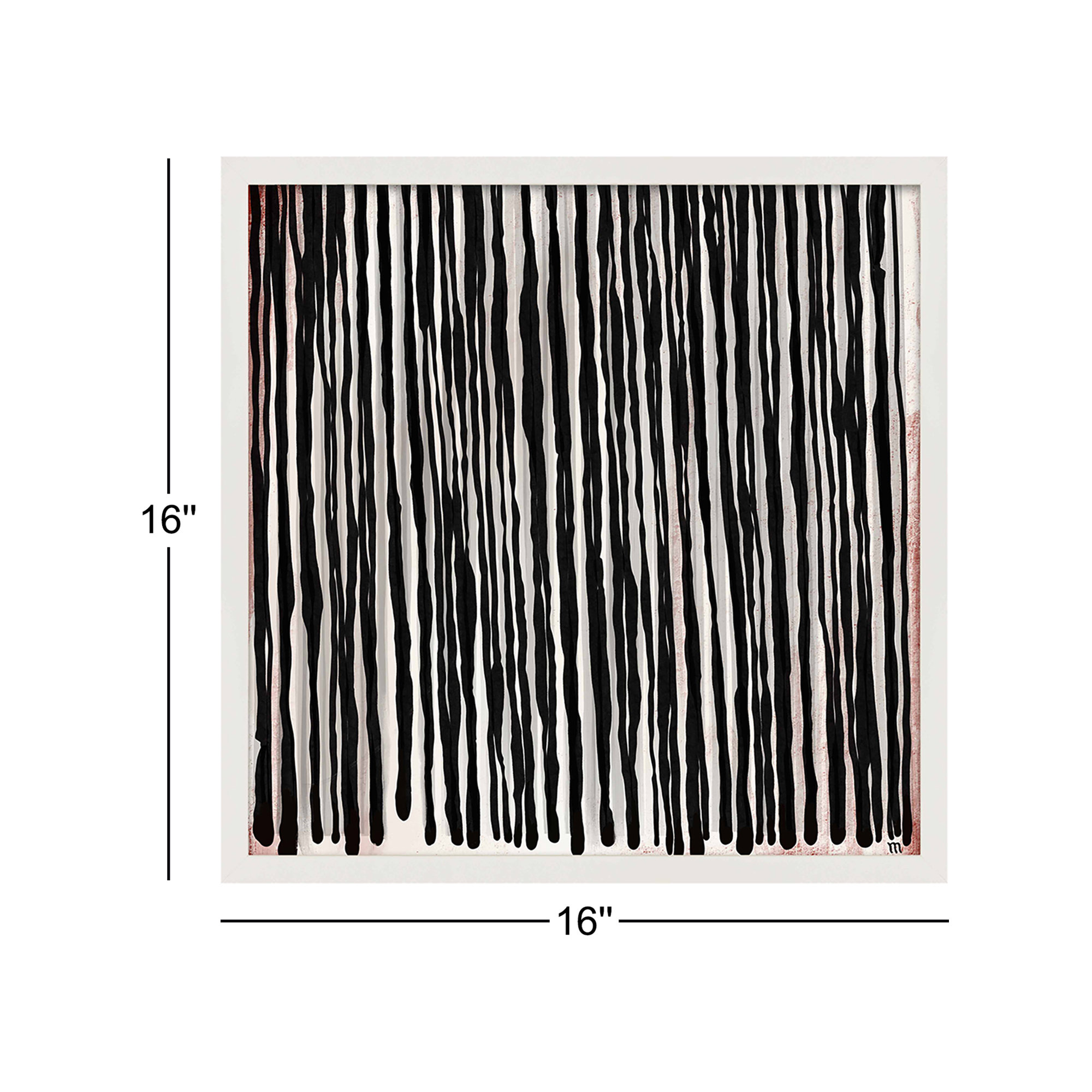 Waterfall by Marco Marella For Studio M, White Paper Framed, 16" H x 16" W