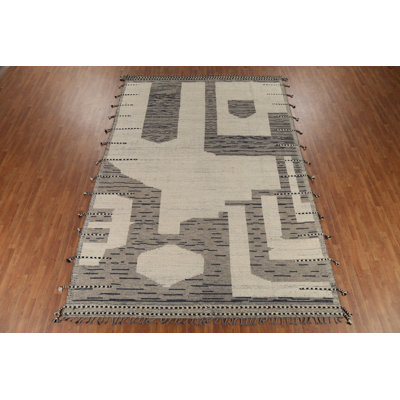 Tapis marocain moderne en laine fait à la main 9 x 13