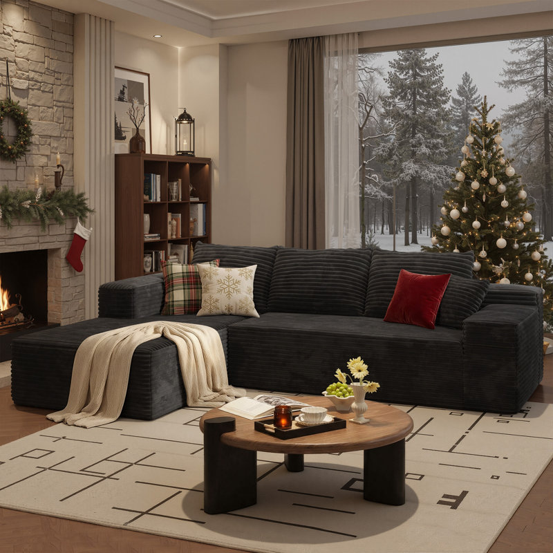 Viola 2 - Piece Upholstered Boneless Sectional, 104.5"Cloud Modular Sectional Sofa Couch with L-Shape Chaise, Modern Deep Seat Corner Couch, for Living Room Bedroom, No Assembly Required