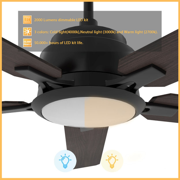 Espear Smart Ceiling Fan with Remote, Light Kit Included, Works with Google Assistant, Amazon Alexa, and Siri Shortcuts.