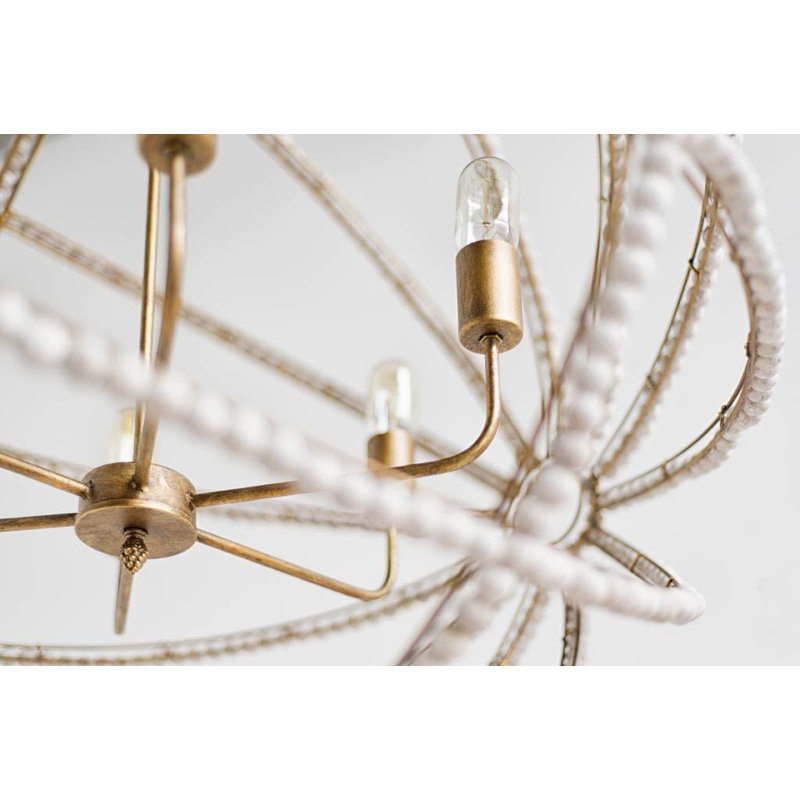6 - Light Chandelier, White
