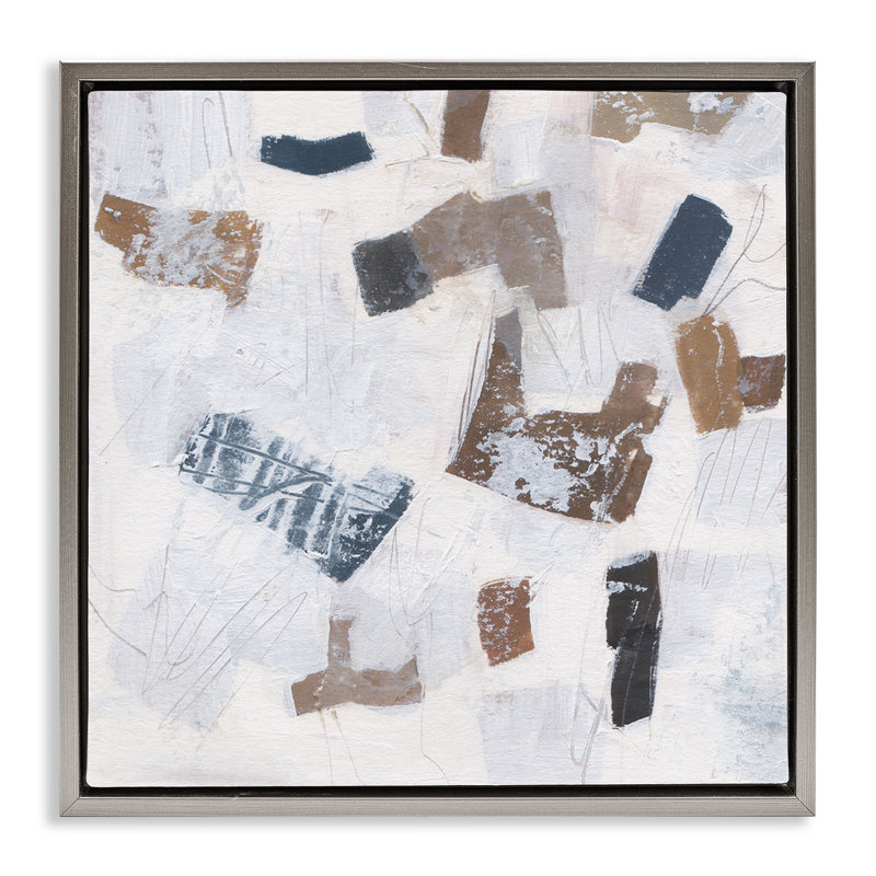 "Rustic Abstract Forms", encadrée par Melissa Wang, Cadre flottant gris lustré, H 25 po x l 25 po
