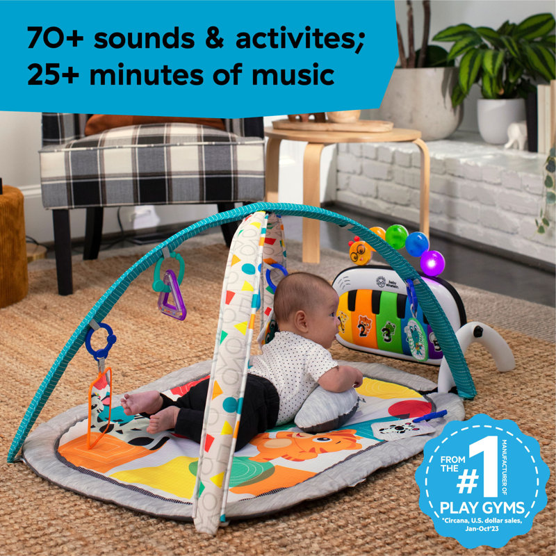 Multicolor Polyester Baby Activity Gym with Piano and Toys