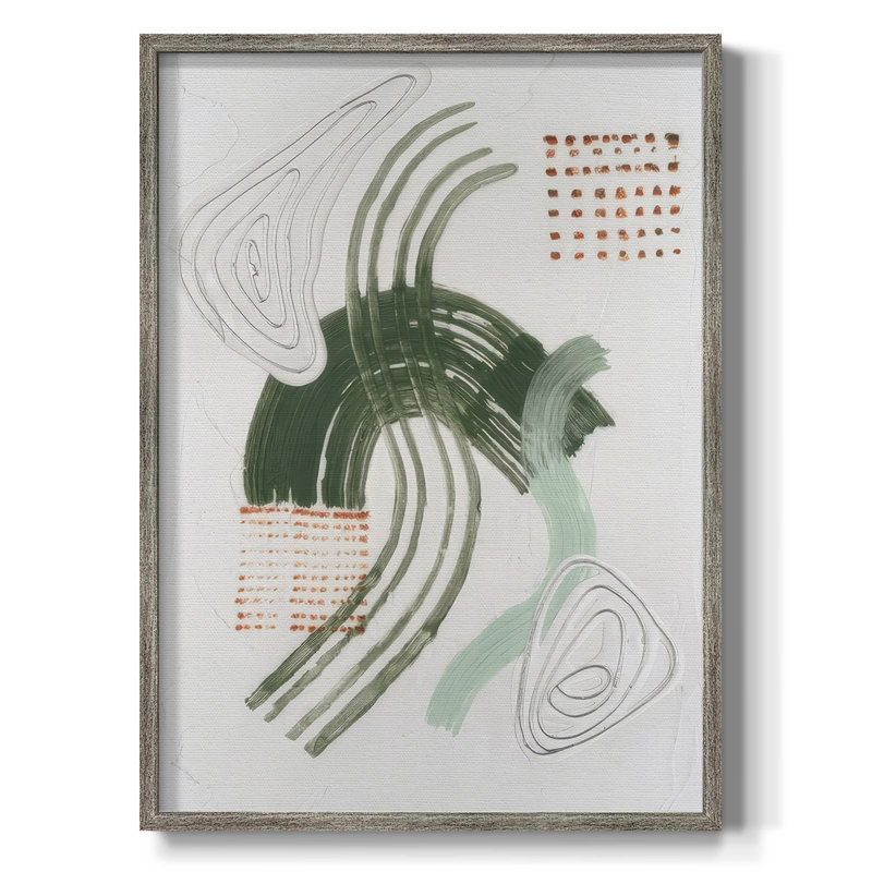 Jade Rhythm I Framed Print - Solid Wood, 11" H x 9" W