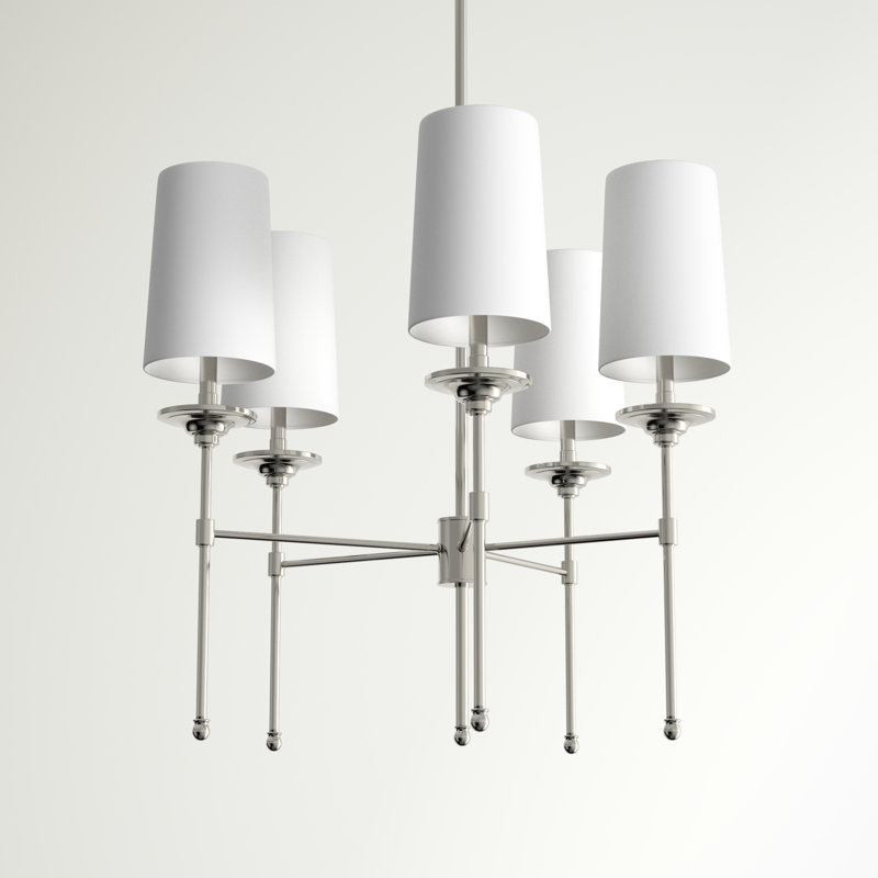Kinley 5 - Light Dimmable Classic / Traditional Chandelier, Polished Nickel