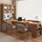 Brown Rectangular Solid Wood+Glass desk-2026820091