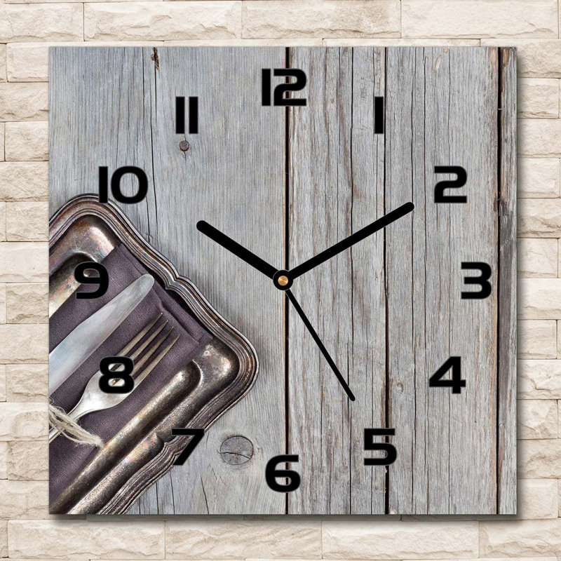 Juha Cutlery on Boards Silent Wall Clock, Black