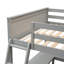 Lit mezzanine double avec tablettes et bureau, lit mezzanine en bois avec bureau - Gris