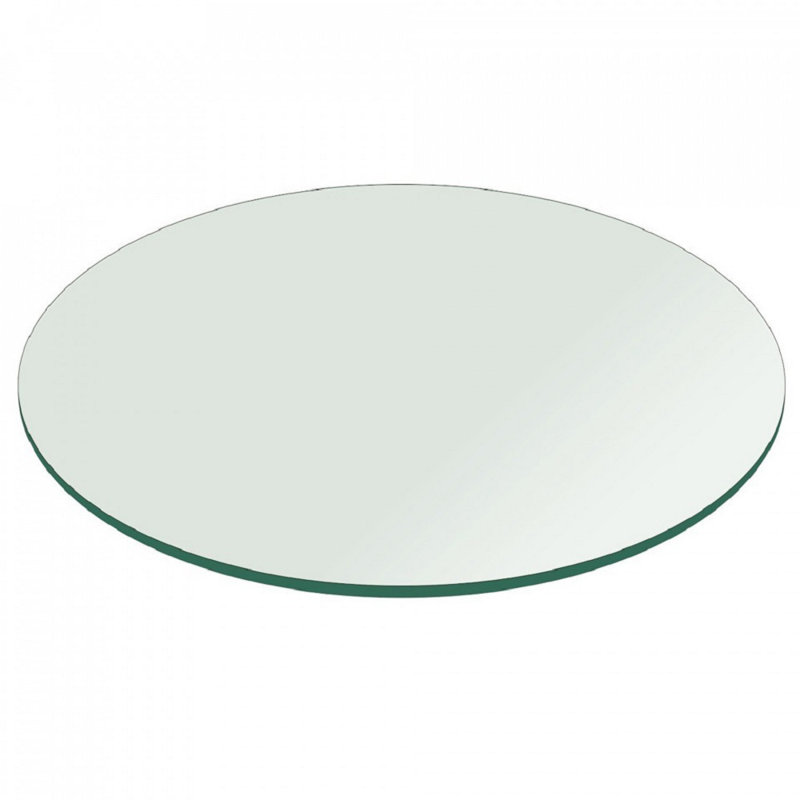 Plateau de table rond en verre trempé transparent de 27 po avec bord poli de 1/4 po d'épaisseur, idéal pour les bureaux, les tables, les espaces de travail et les meubles d'extérieur de Fab Glass and Mirror