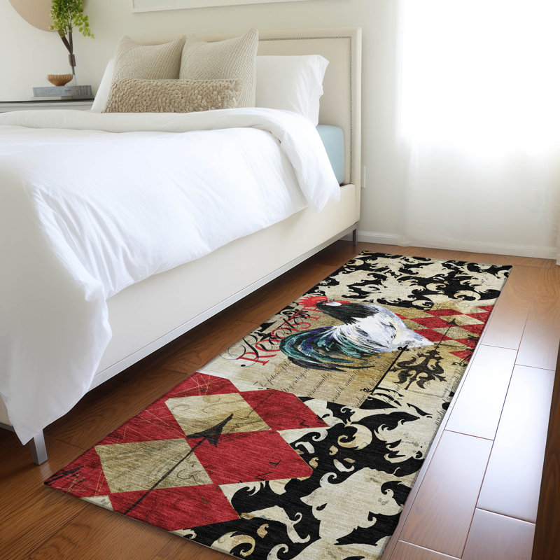 Premium Machine Washable Clemie AMF158 Midnight Rug, Runner 2'3" x 7'6"