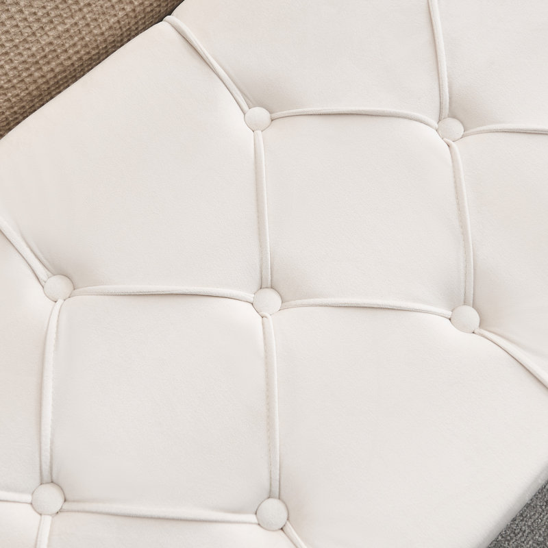 Banc de rangement en velours 66,9 po, Beige