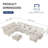 U-Shaped Upholstered Modular Sectional Sofa With Storage, 9 Seat  Corduroy  Couche With Adjustable Arms Backs,Plush Supportive Cushions, Beige-1793217275