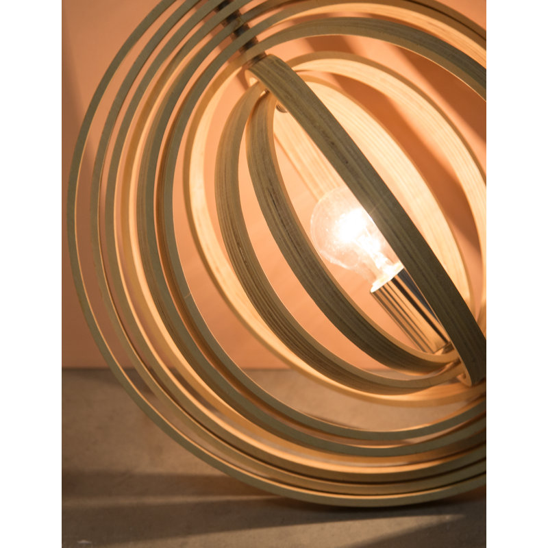 1 - Light Natural Wood Geometric Pendant