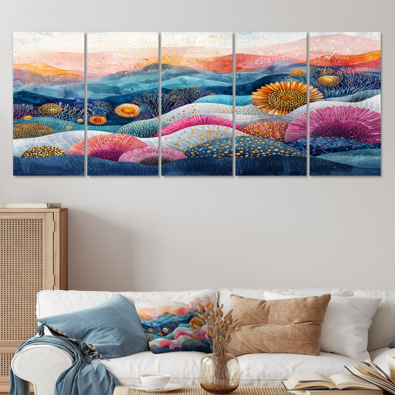 Congerville - art mural - ensemble de décoration d'art, 5, H 32 po x l 80 po