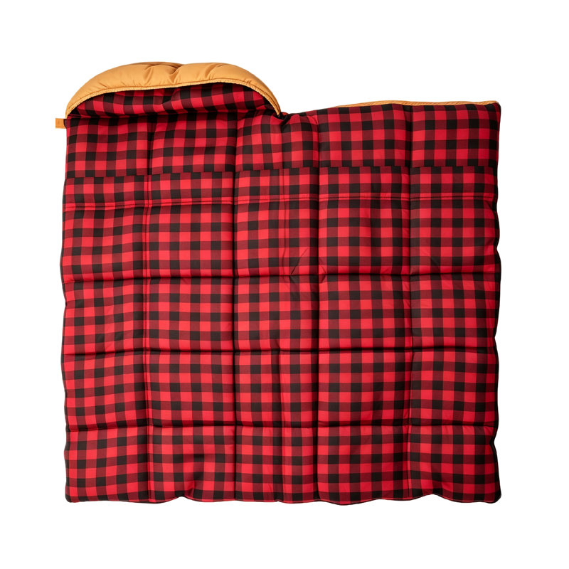 Sac de couchage toutes saisons pour adultes, sac de couchage de camping en coton et polyester avec sac de compression, bleu marine et rouge