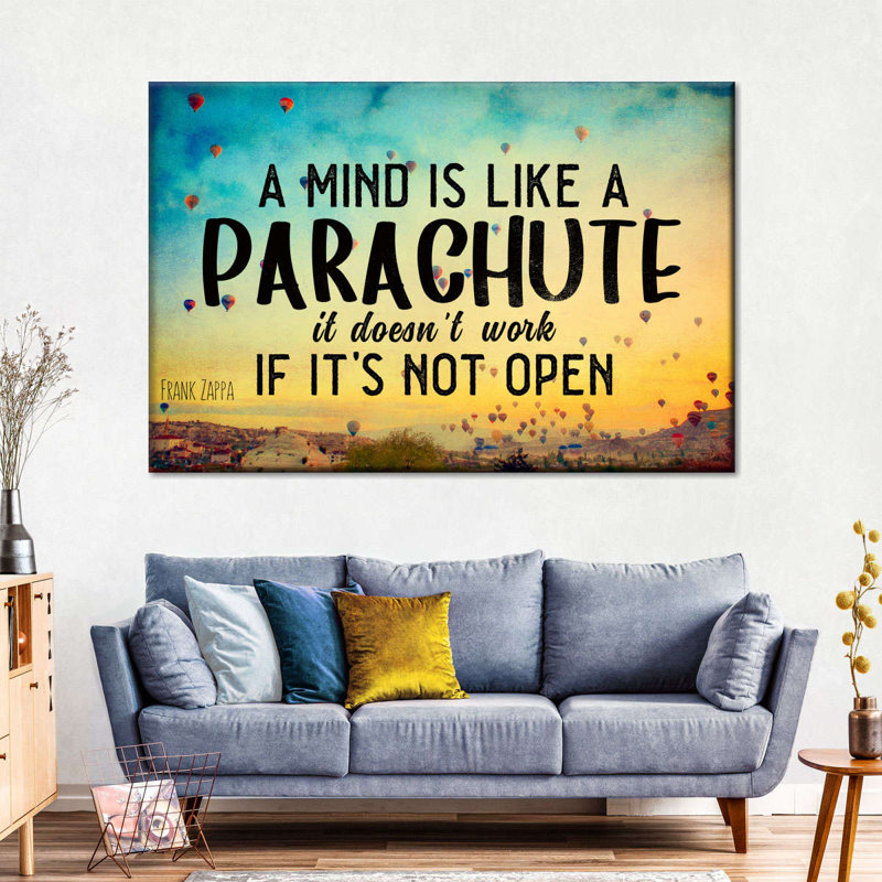 «Mind Quote», art textuel sur toile tendue, H 24 po x l 36 po x P 1,25 po