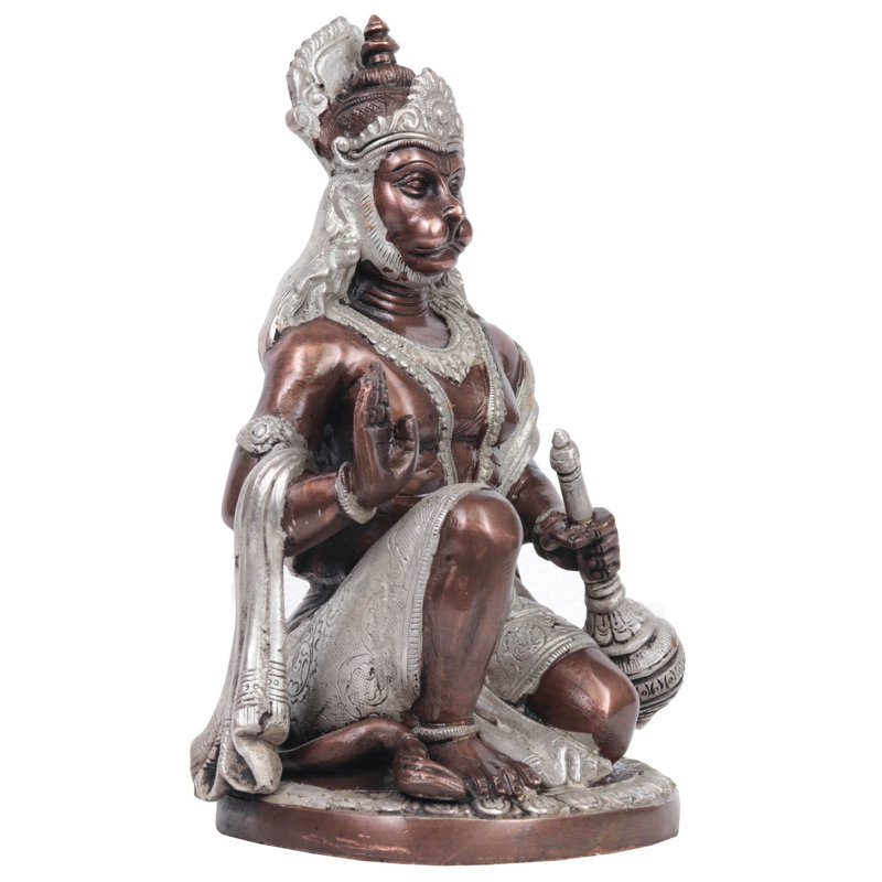 Figurine Bénédiction du dieu Hanuman, Brun