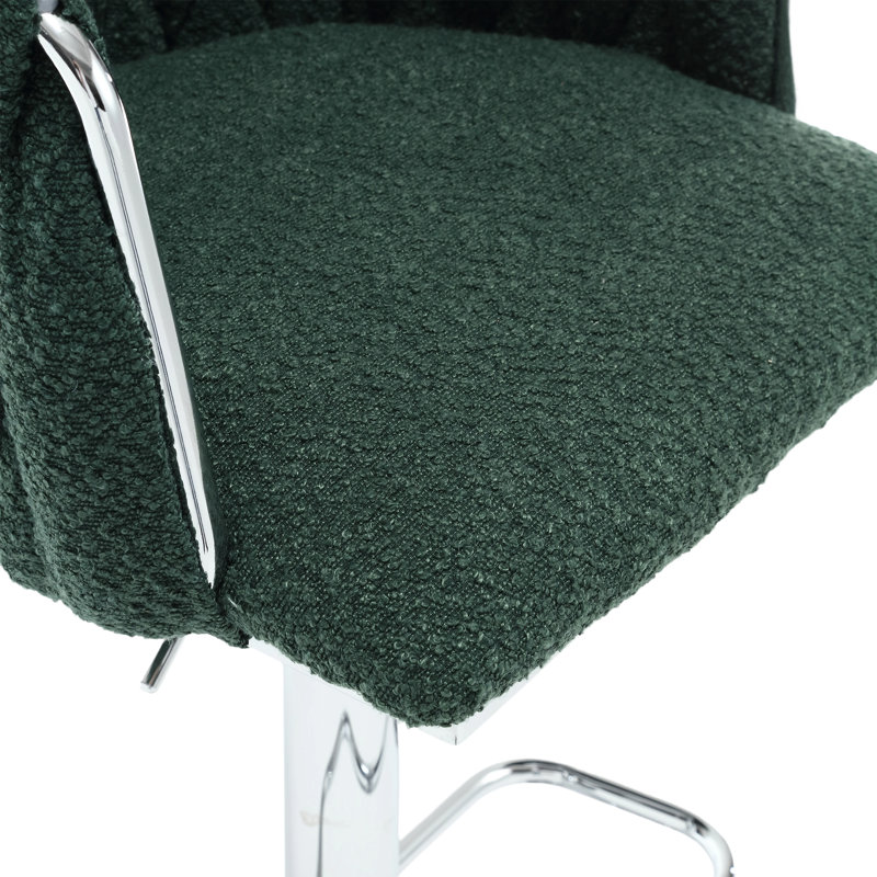 Dalicia Swivel Upholstered 65.02cm Counter Stool with Metal Frame, Emerald