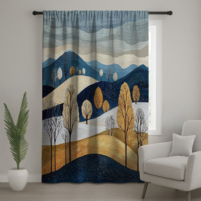 Landscape Window Curtains, Nature Sheer & Blockout Curtains - 1 Panel
