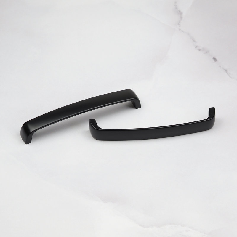 160mm Matt Black Gently Curved D-Bar Handle