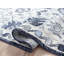 Tapis bleu à motif géométrique-373548749