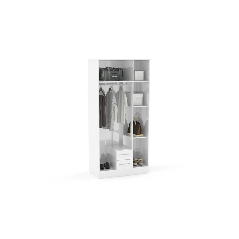 Marquitta 3 Door Manufactured Wood Wardrobe, White
