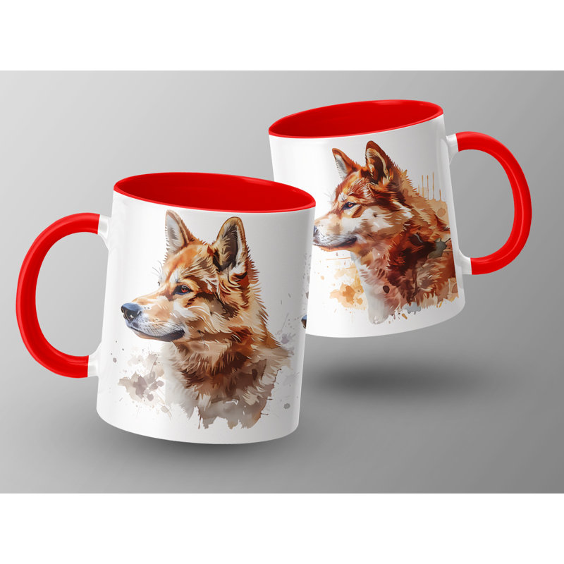 Ceramic Coffee Mug, Red, 3