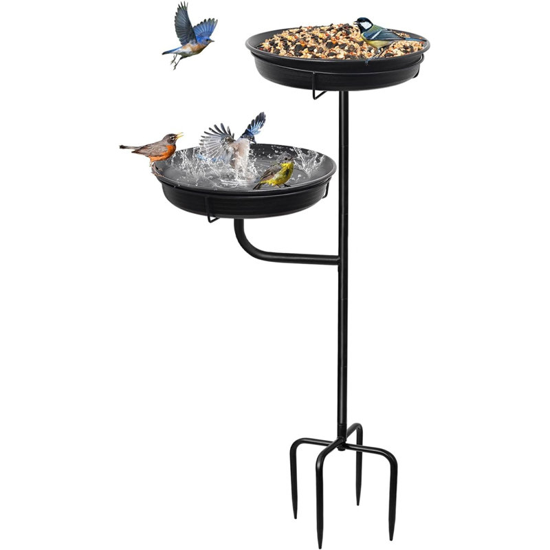 Bain d'oiseaux en métal Greth, Noir