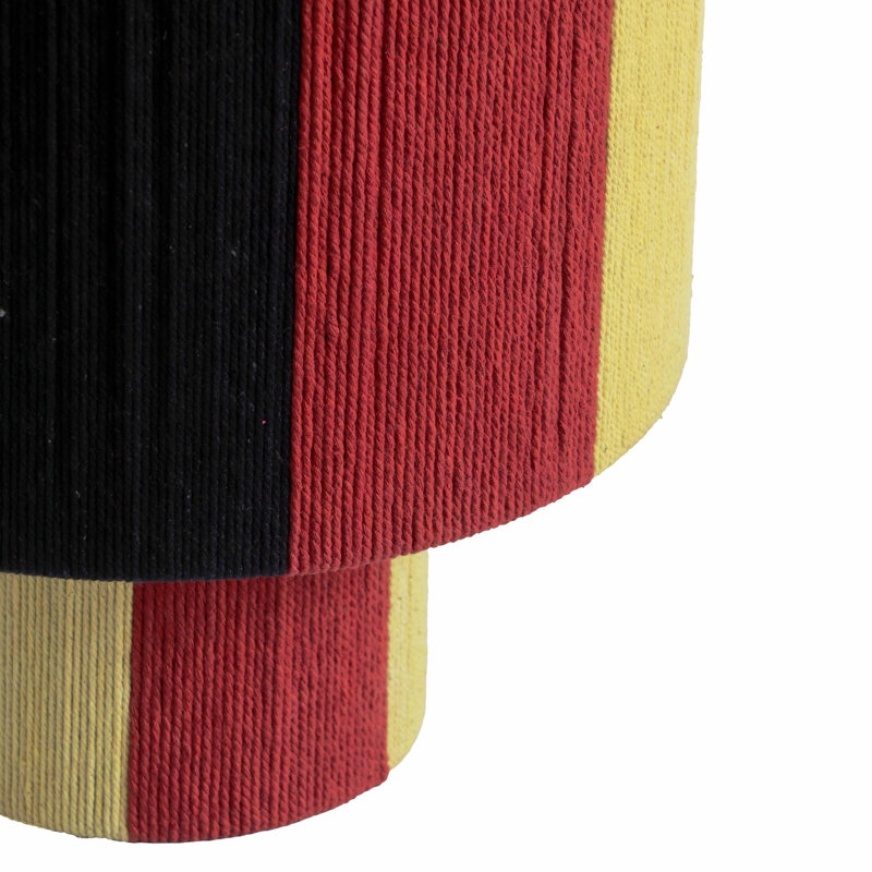 Lampe de table en corde de coton, Rouge / jaune / noir