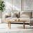 Oak Wood Free Form Coffee Side Table For Living Room Décor