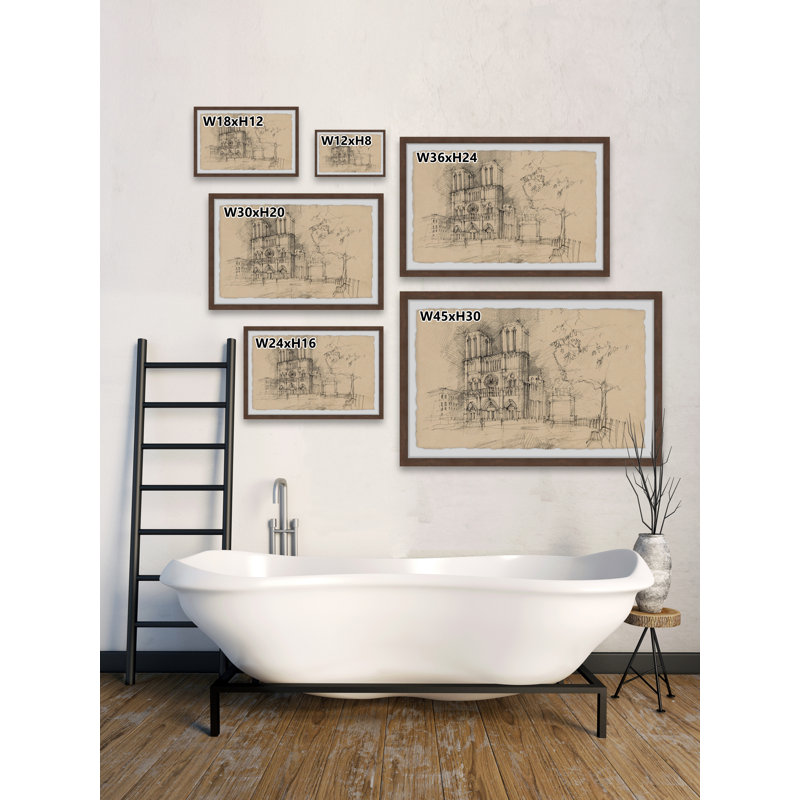 "Notre-Dame Cathedral" Framed Print, 8" H x 12" W