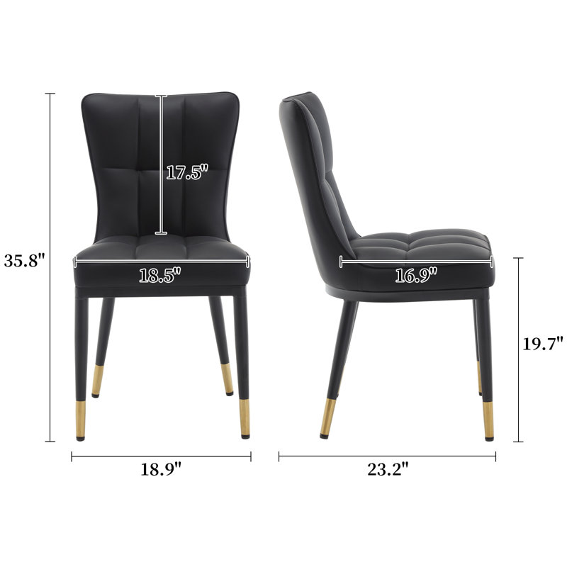 Upholstered Dining Chair, Black