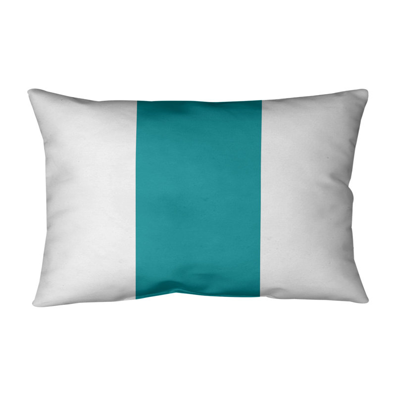 Coussin intérieur/extérieur, Blanc / aqua