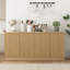 Buffet avec rangement, buffet de 62,60 po avec 4 portes et tablettes, crédence en bois pour la cuisine et le café dans le salon