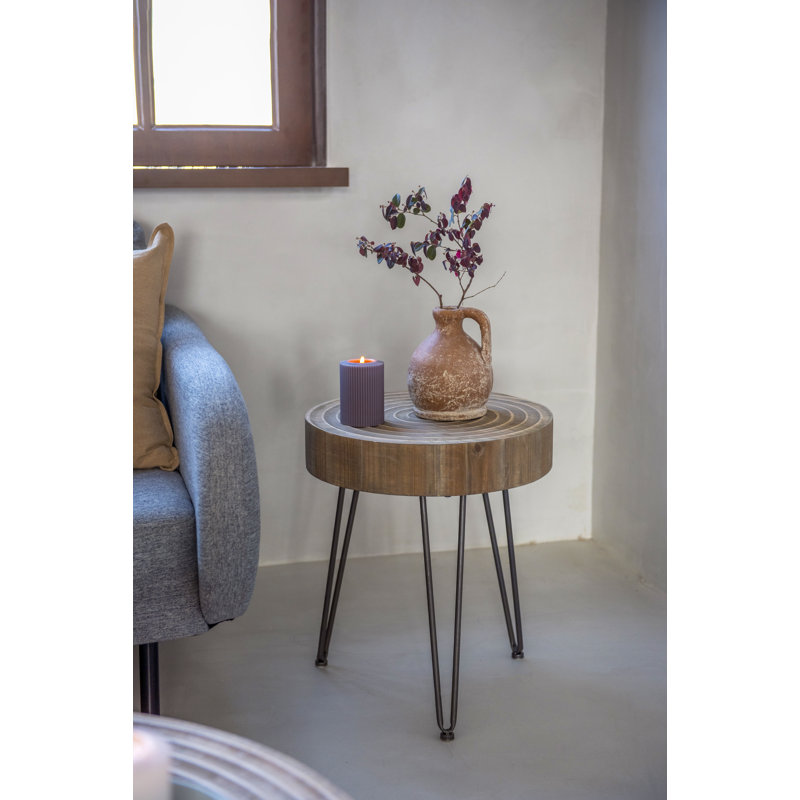 Kawan 2-Piece Modern Farmhouse Living Room Coffee Table Set, Round Nesting Tables, Natural