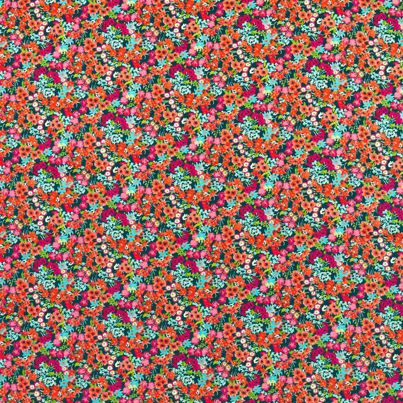 Wildflower Meadow Fabric, Carnelian/Aquamarine/Peridot