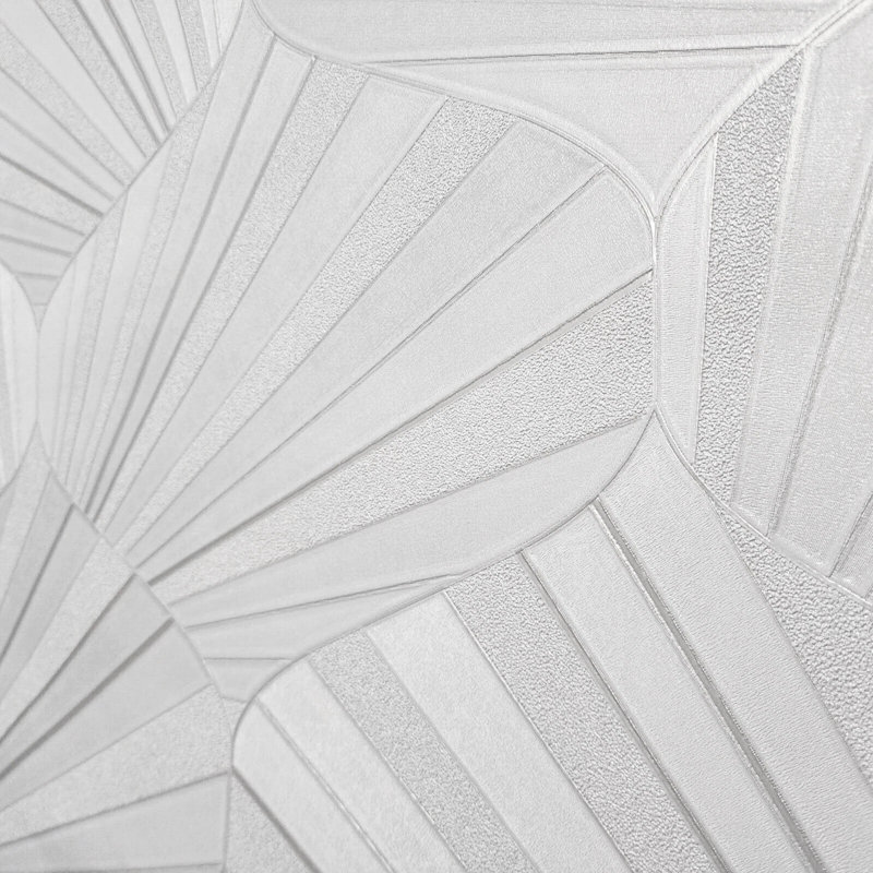 Papier peint texturé géométrique vague ivoire ivoire