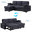 92" Wide Convertible Sofa Bed 2-In-1 Chenille Pull-Out Sleeper Couch With Flip-up Armrest Cup Holder & USB Ports & Reversible Storage Chaise for Living Room Apartment-601722869