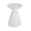 Table d'appoint d'extérieur en marbre blanc texturé MGO