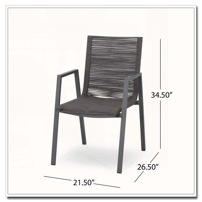 Outdoor Modern Aluminum Chair, DARK GREY
