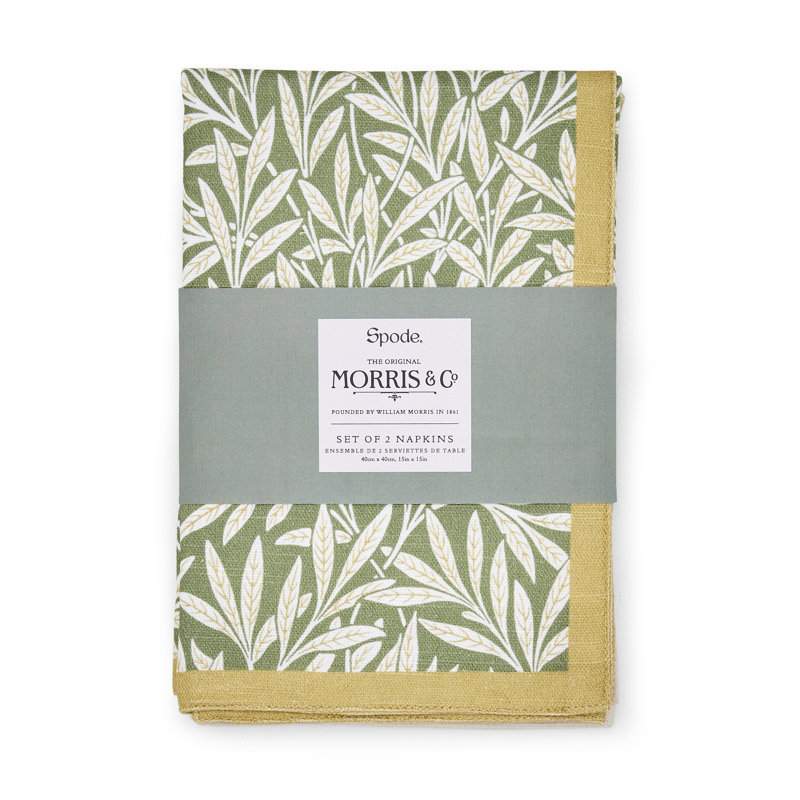 Morris and Co. Napkins Willow 40cm x 40cm 100% Cotton.