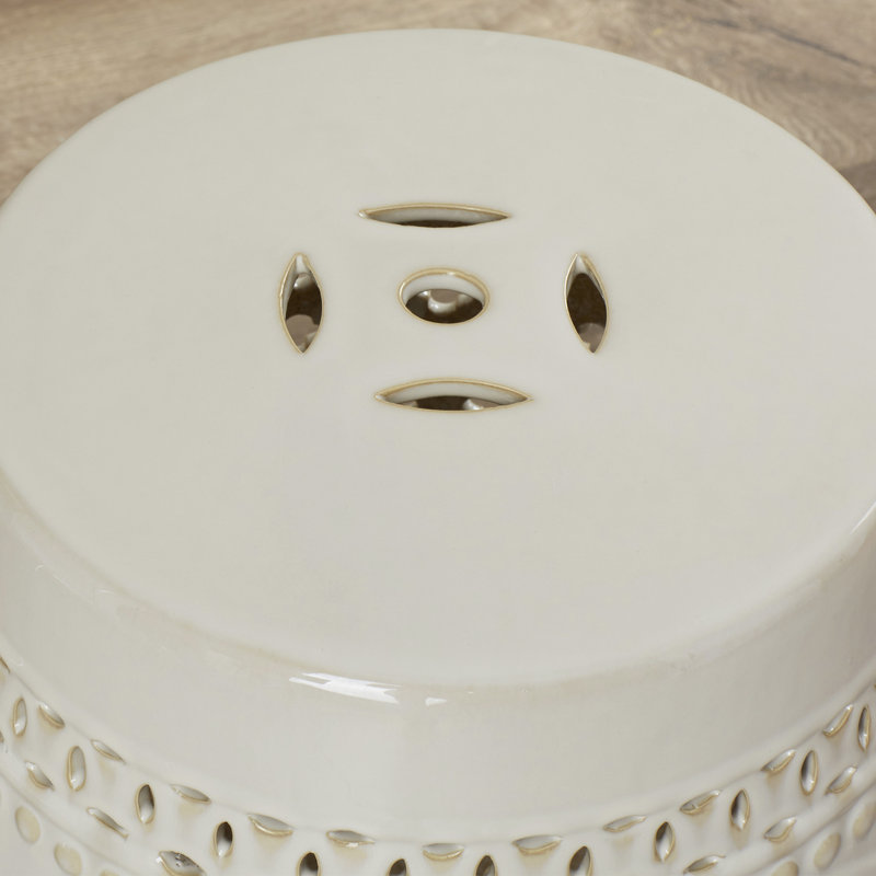 Tabouret de jardin Hallene, Crème