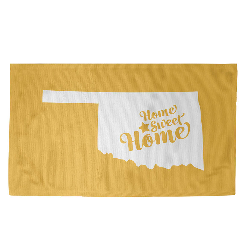 Tapis de la maison jaune pour la ville Oklahoma, Rectangle 5 pi x 7 pi
