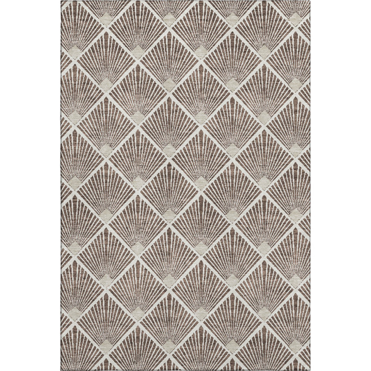 Premium Machine Washable Prisco Brown Rug