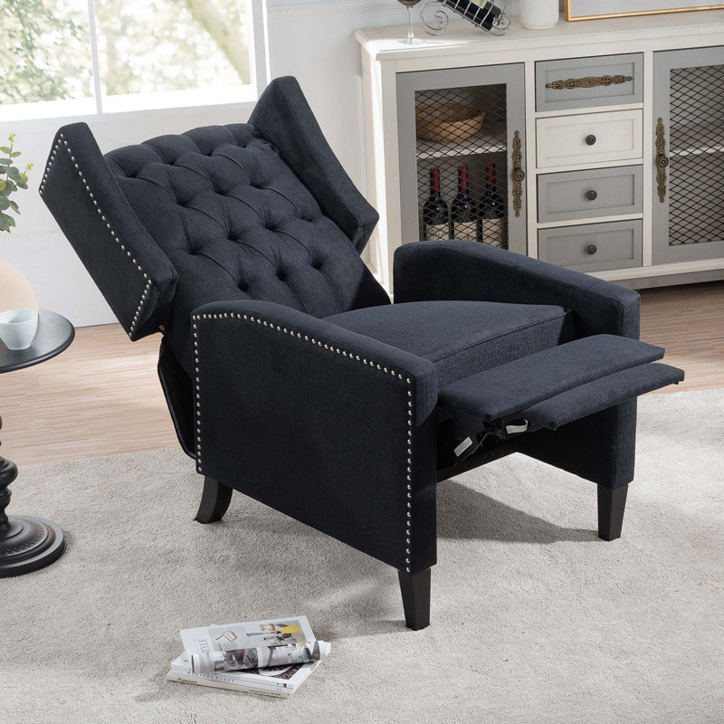 27.16" Wide Manual Wing Chair Recliner, Black