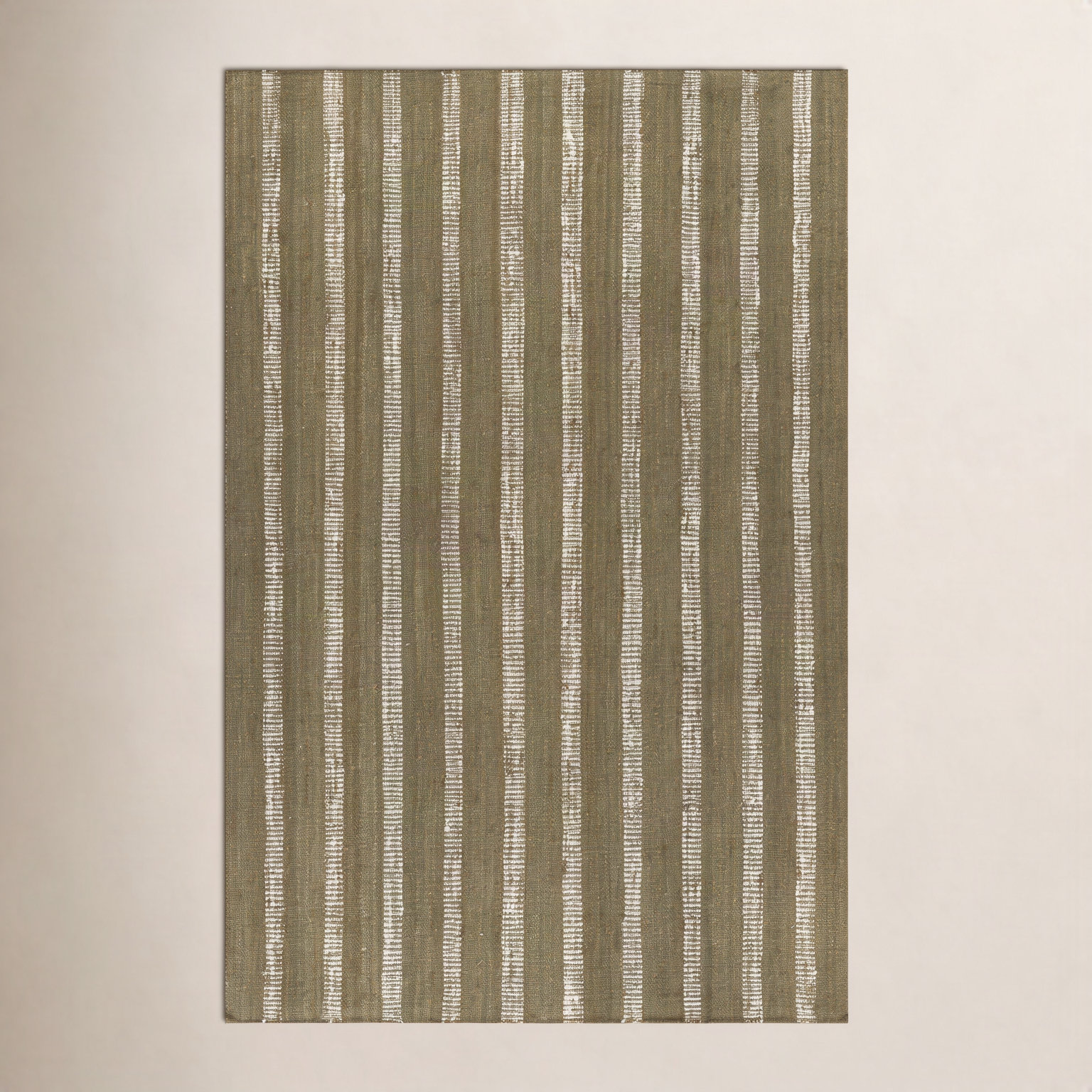 Aadison Green Hand-Woven Striped Jute Rug, Rectangle 8'10" x 11'10"