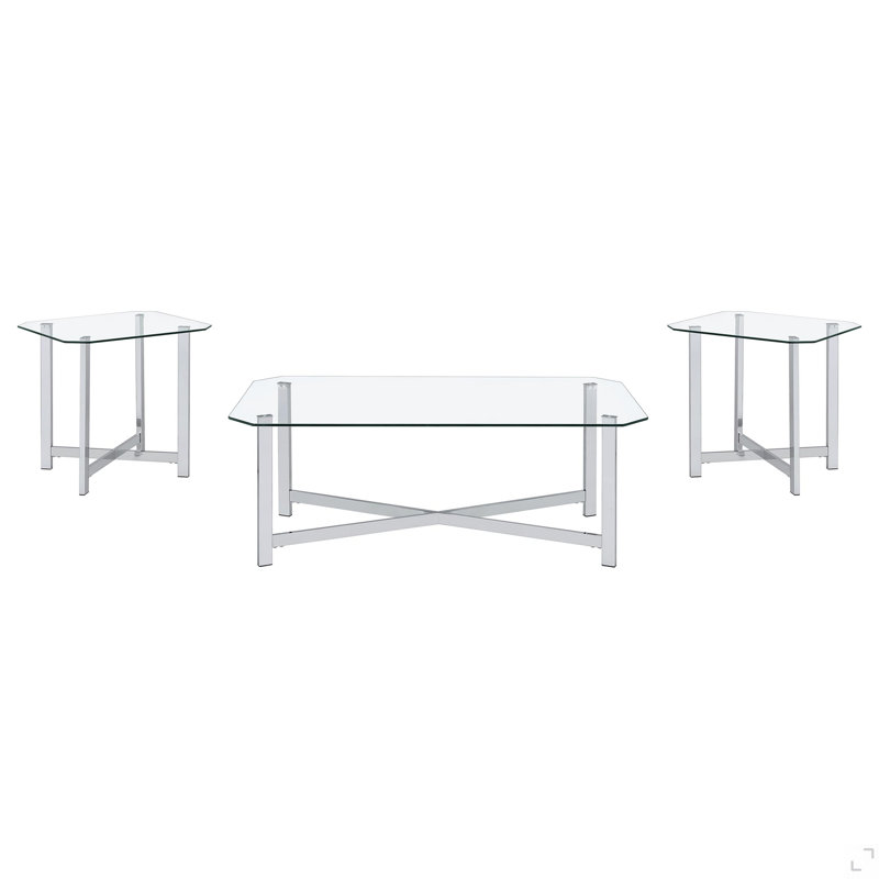 Chrome 3-piece Coffee Table Set