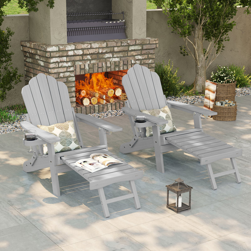 Chaise Adirondack pliable HiPS, Gris clair